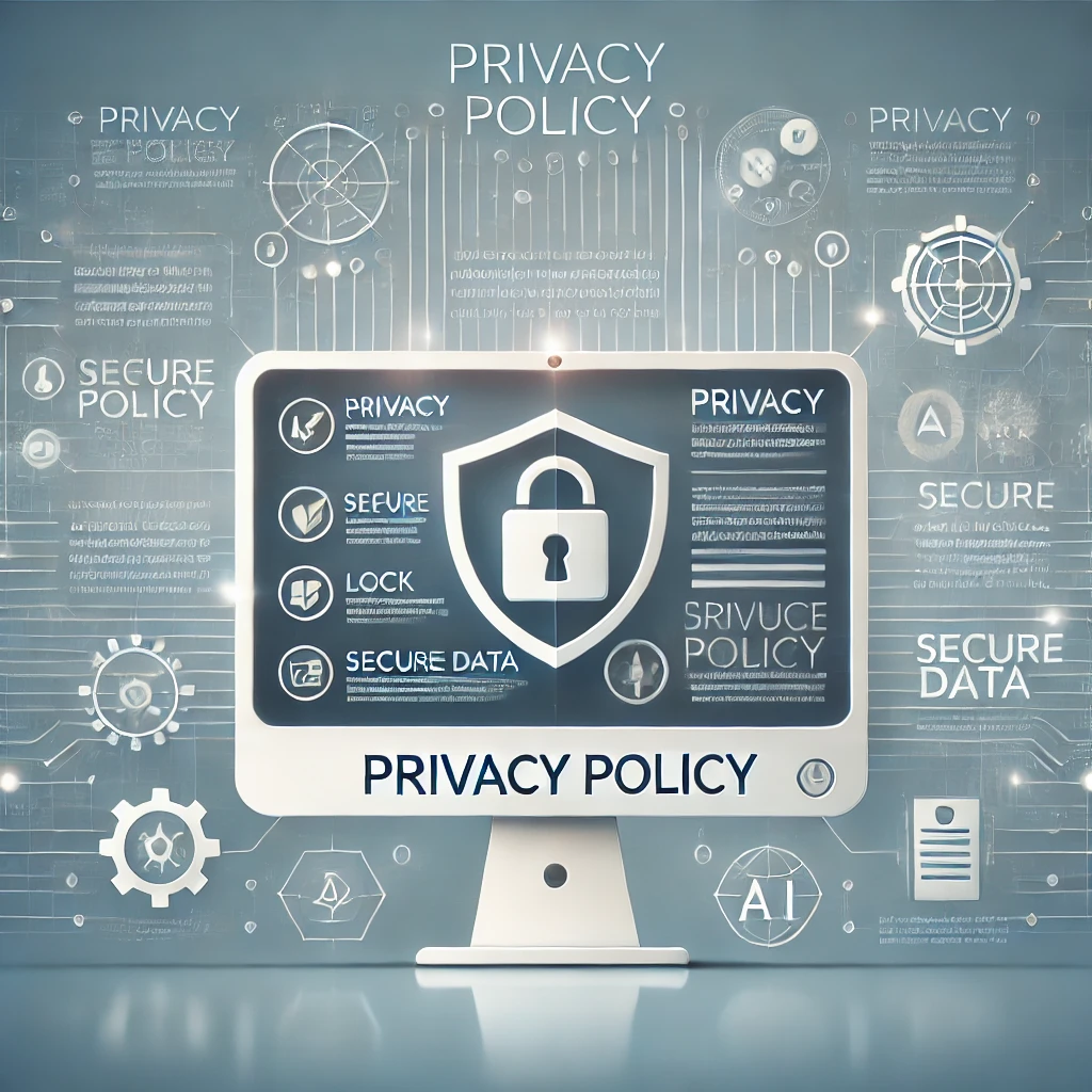 Illustration of a computer screen with privacy symbols like a shield and lock, hinting at secure data management and automation.