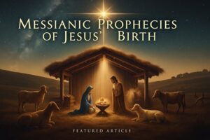 Digital painting of the nativity scene showing Mary, Joseph, and baby Jesus under a glowing star, symbolizing the fulfillment of messianic prophecies about Jesus’s birth.