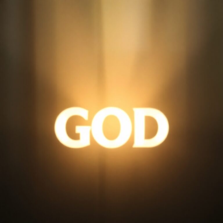 "GOD illuminated by ethereal light, representing divine presence and holiness."