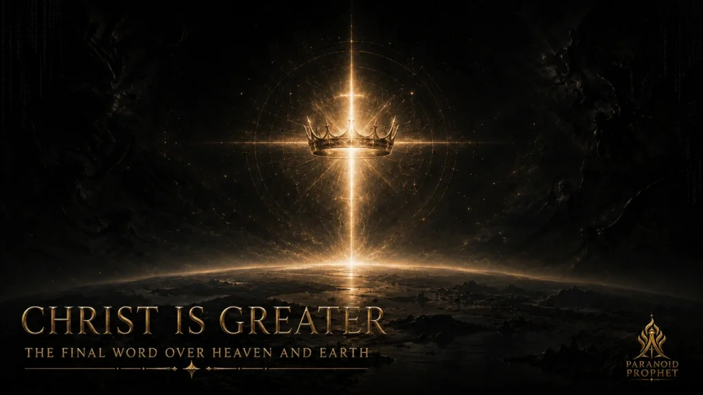 Cross and crown declaring that Jesus Christ is greater than every rebellious heavenly power