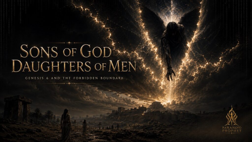 Rebellious heavenly being crossing a forbidden boundary in Genesis 6 above the pre-Flood world