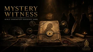 Mystery Witness Bible character guessing game with sealed Scripture evidence files and hidden biblical witnesses