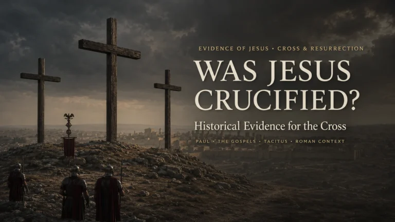 Roman crosses outside first-century Jerusalem, illustrating the historical evidence that Jesus was crucified under Pontius Pilate